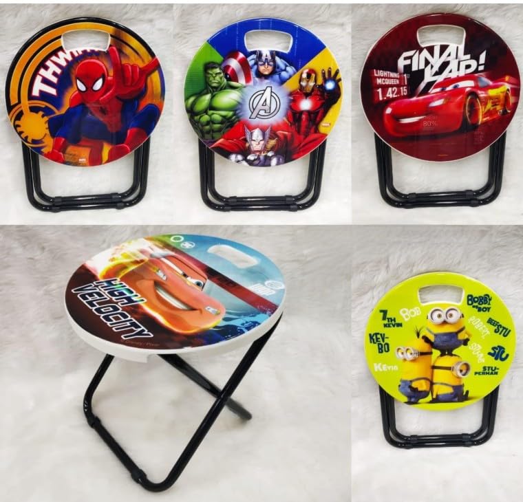 Foldable Cartoon Print Metal Stool for Kids | Lightweight, Multipurpose Table/Stool, 14.5 inch Height, Multiple Characters, Pack of 1-image-12