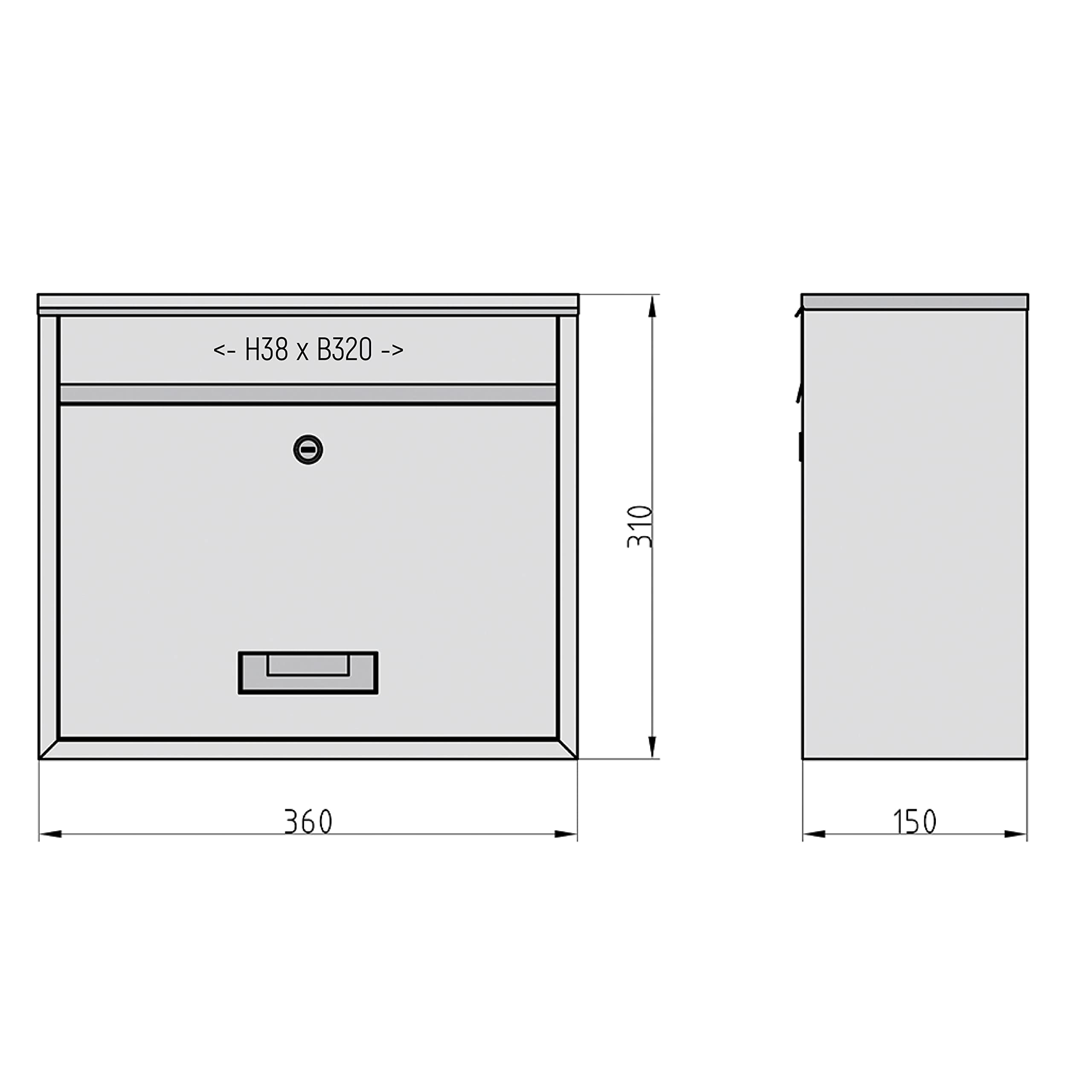 Ensemble de 4 boîtes aux lettres BASI | Boîte aux lettres murale en acier | Couleur Blanc | Avec porte-nom | Serrure cylindrique avec 2 clés | Matériel de fixation inclus | Système de boîtes aux