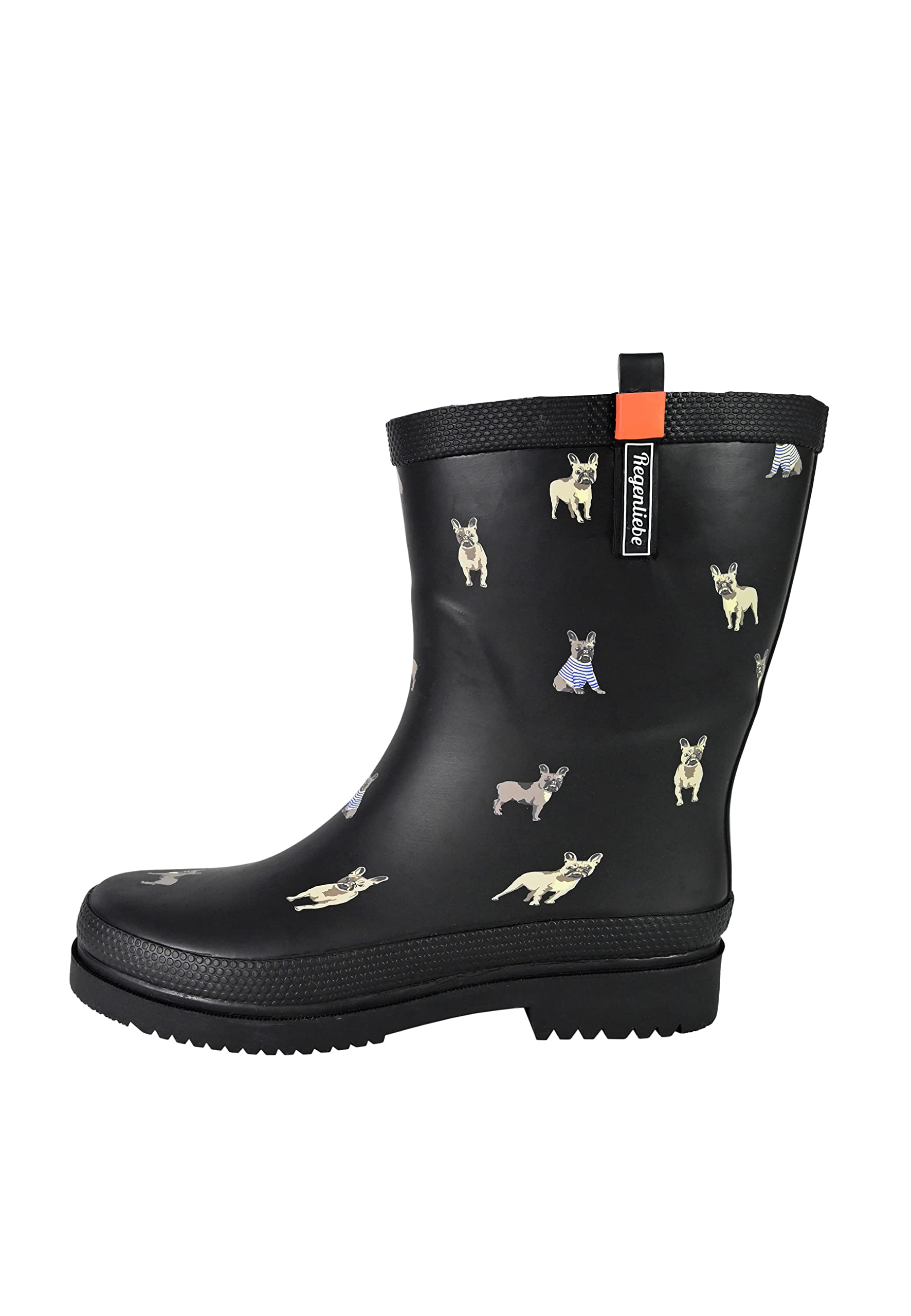 Regenliebe Damen Gummistiefel Waldi Mops Halbschaft