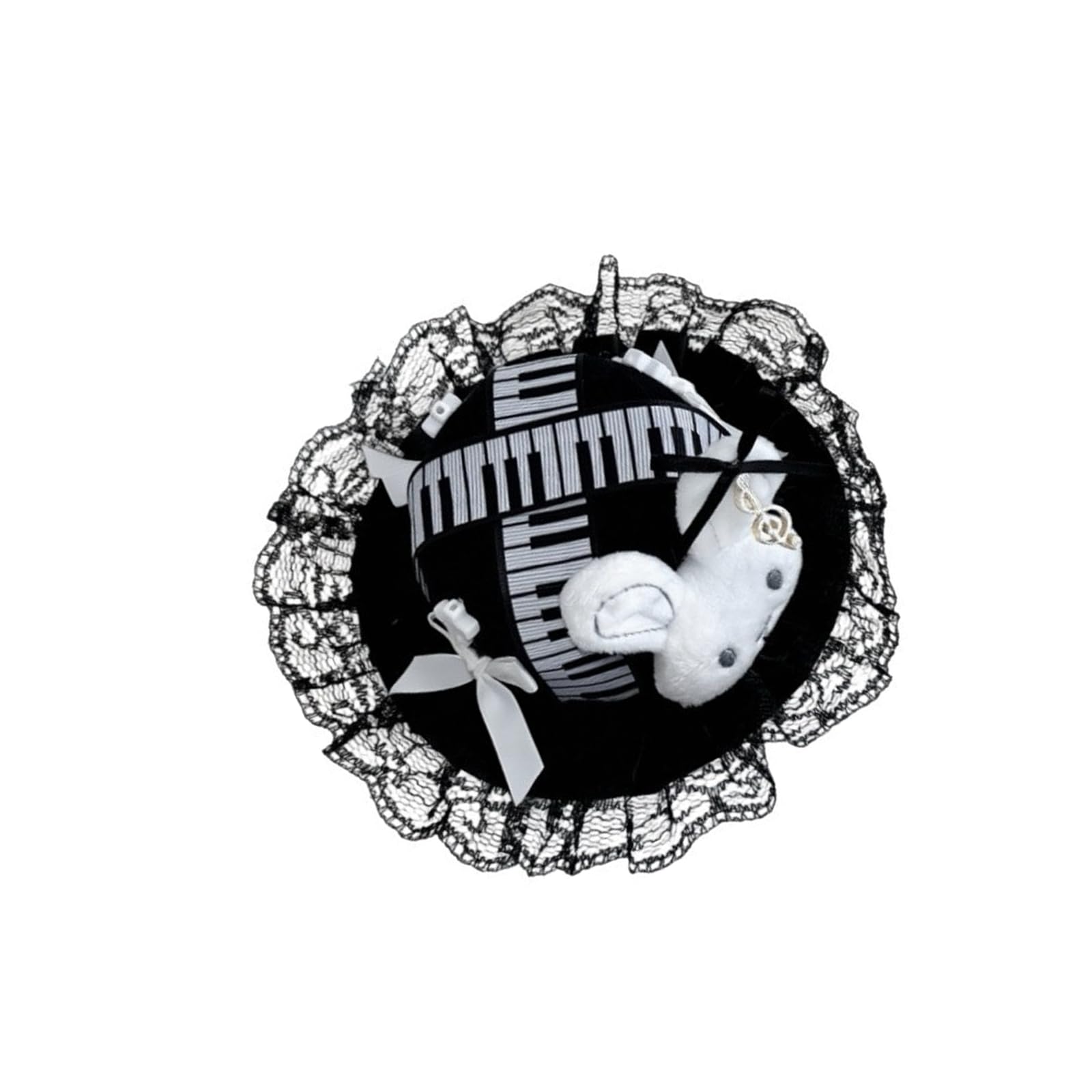 Ljmyy Elegant Lace Bunnies Hair Clip With Small Top Hats Cosplay Party Hairpin Hats Hair Accessories for Lolitas Fashion