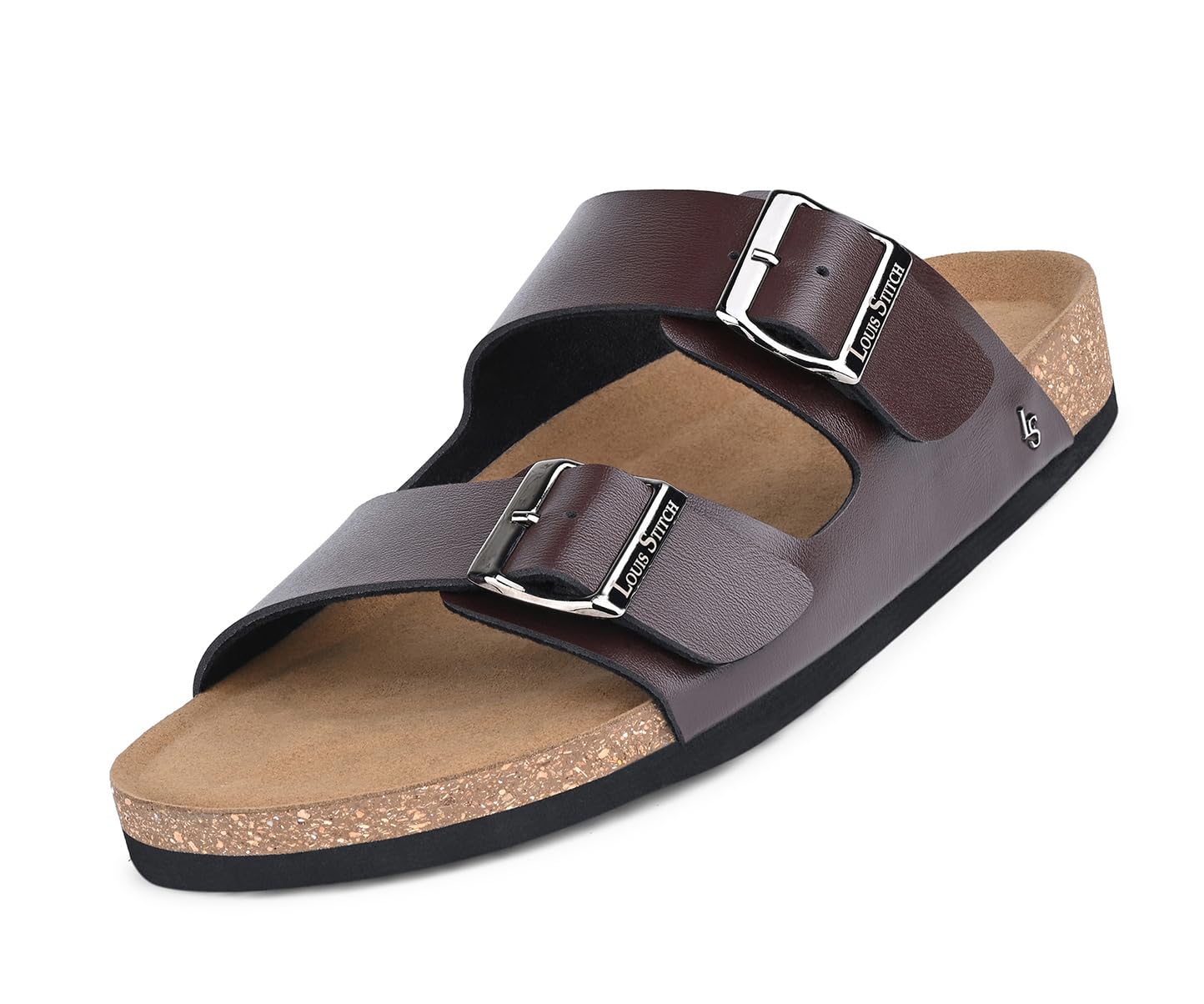 Comfortable Open Toe Cork Sandals | Brown Lightweight Mule Style Casual Sliders Easy Slip-on Slippers | Back Open Sandals | LSOF-11-BB-image-24
