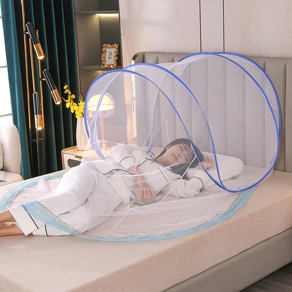 Zanzariera per lettino da viaggio, facile da installare per avventure all'aperto, zanzariera portatile per lettino da viaggio, zanzariera da viaggio, blu, sintonizzabile-90 * 75*-150cm