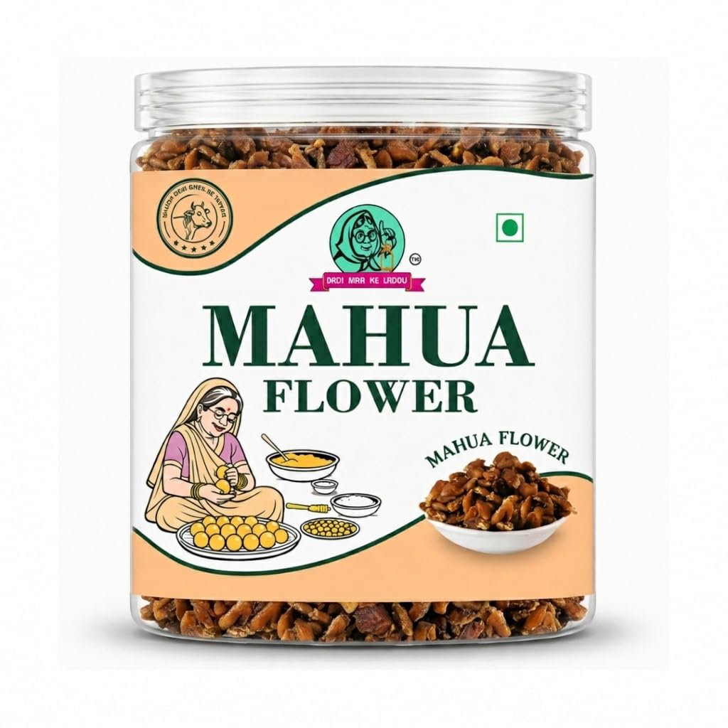 DADI MAA KE Sun Dried Mahua Flowers (Madhuca Longifolia) | Natural Dried Mahua Phool | Edible Forest Flower | Traditional Sweetener for Recipes, Pickles & Herbal Uses | Premium Quality(300g)