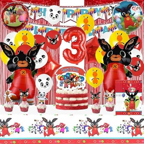 65-Piece Bunny Birthday Decoration Set Cover