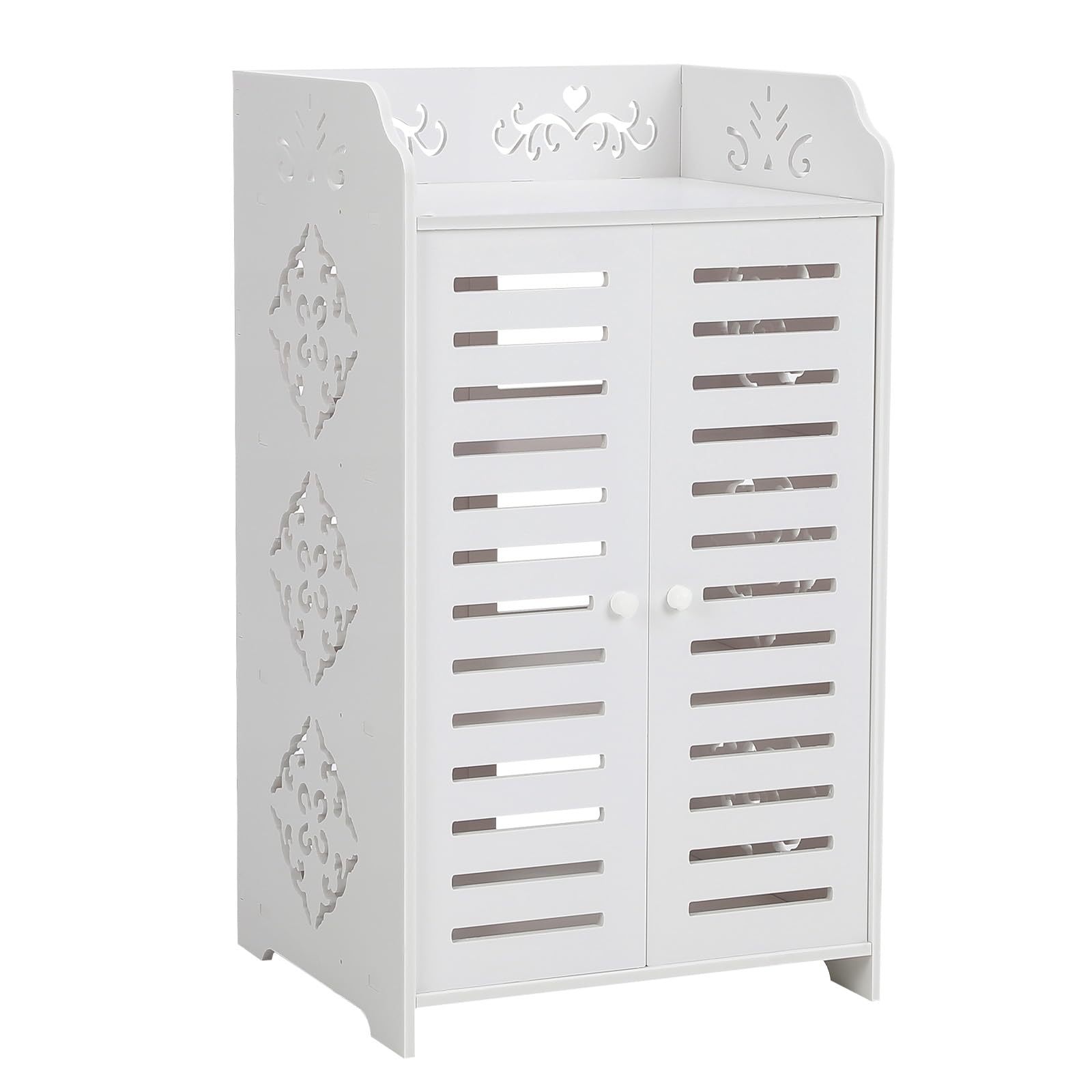 Dripex Modern 4 Tiers Shoe Cabinets with 2 Doors, Shoes Rack Shelf Display Organiser Furniture for Organised Storage, Bedroom, Living Room, Hallway White