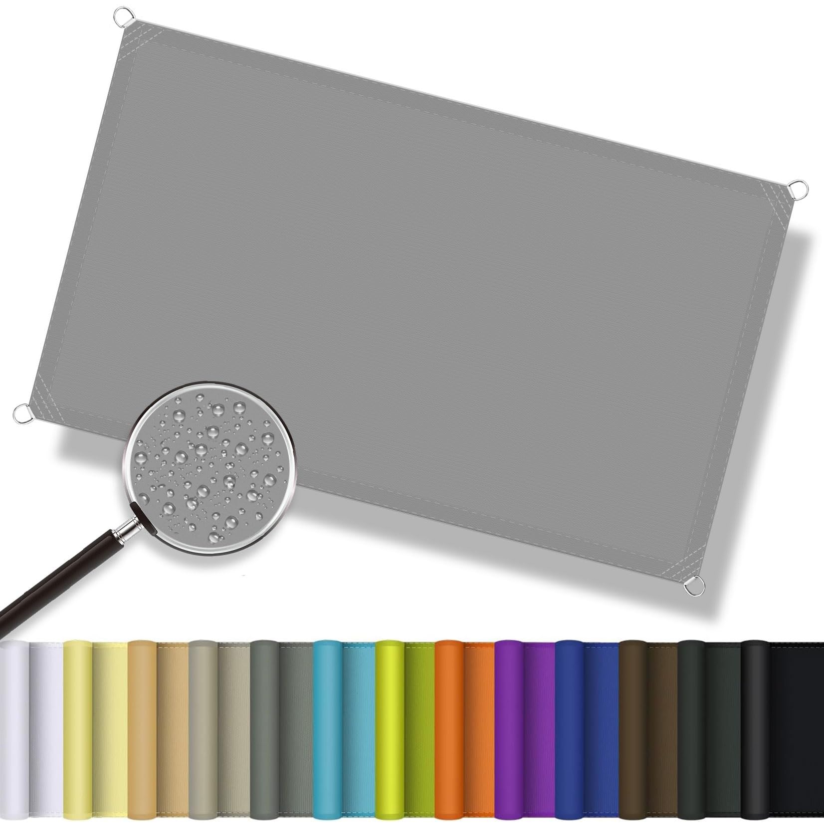 Voile d'ombrage rectangulaire 1x1m gris clair pour la protection solaire du patio