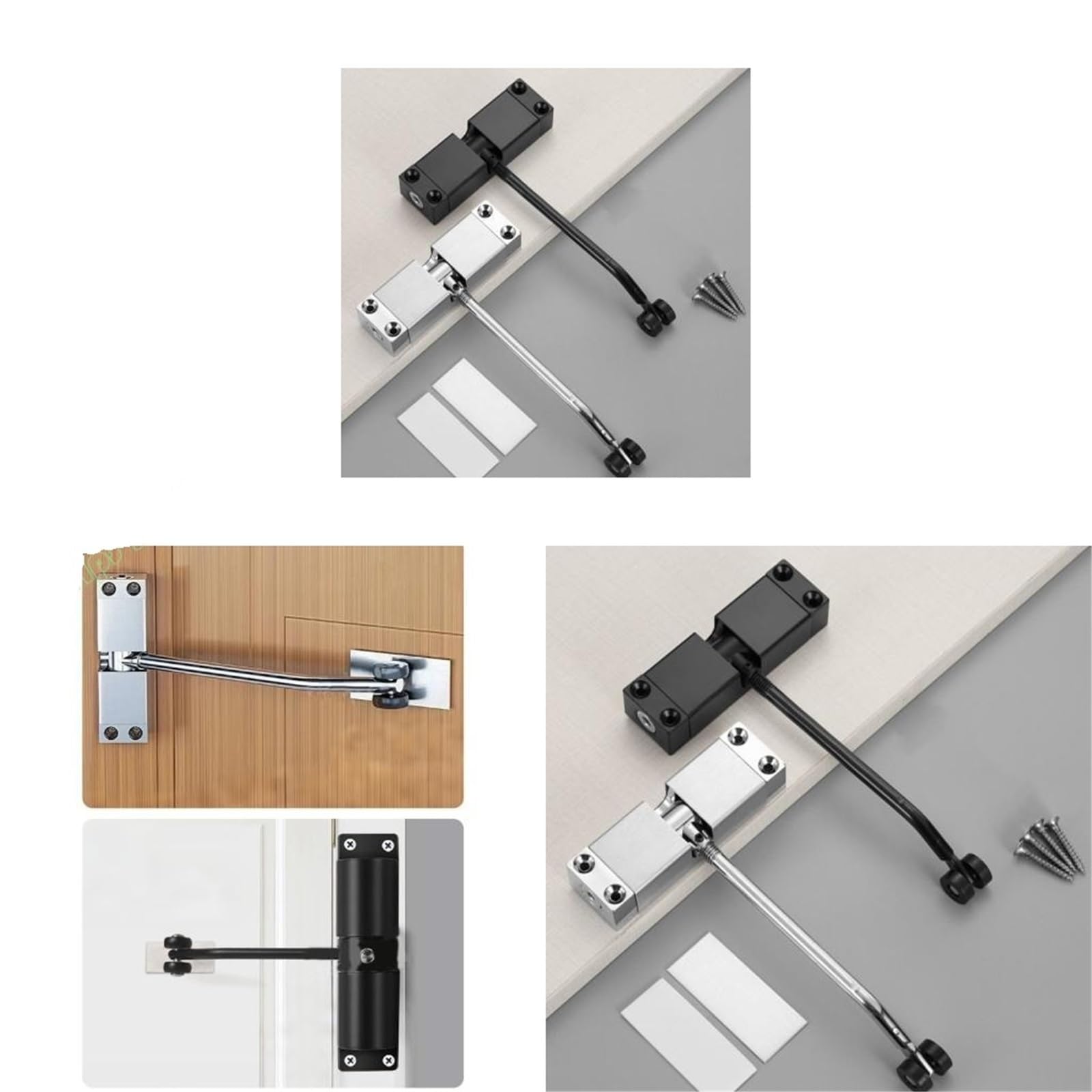Ferme-porte automatique G5AB, 1 pièce, mécanisme à ressort silencieux, durabilité, alliages d'aluminium(Silver)