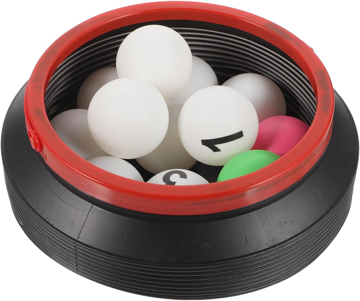 Amosfun Numbered Raffle Balls 1-10 Printed Table Tennis Pong Balls with 2 Color Balls and Folding Storage Bucket for Party Games and Event Drawings