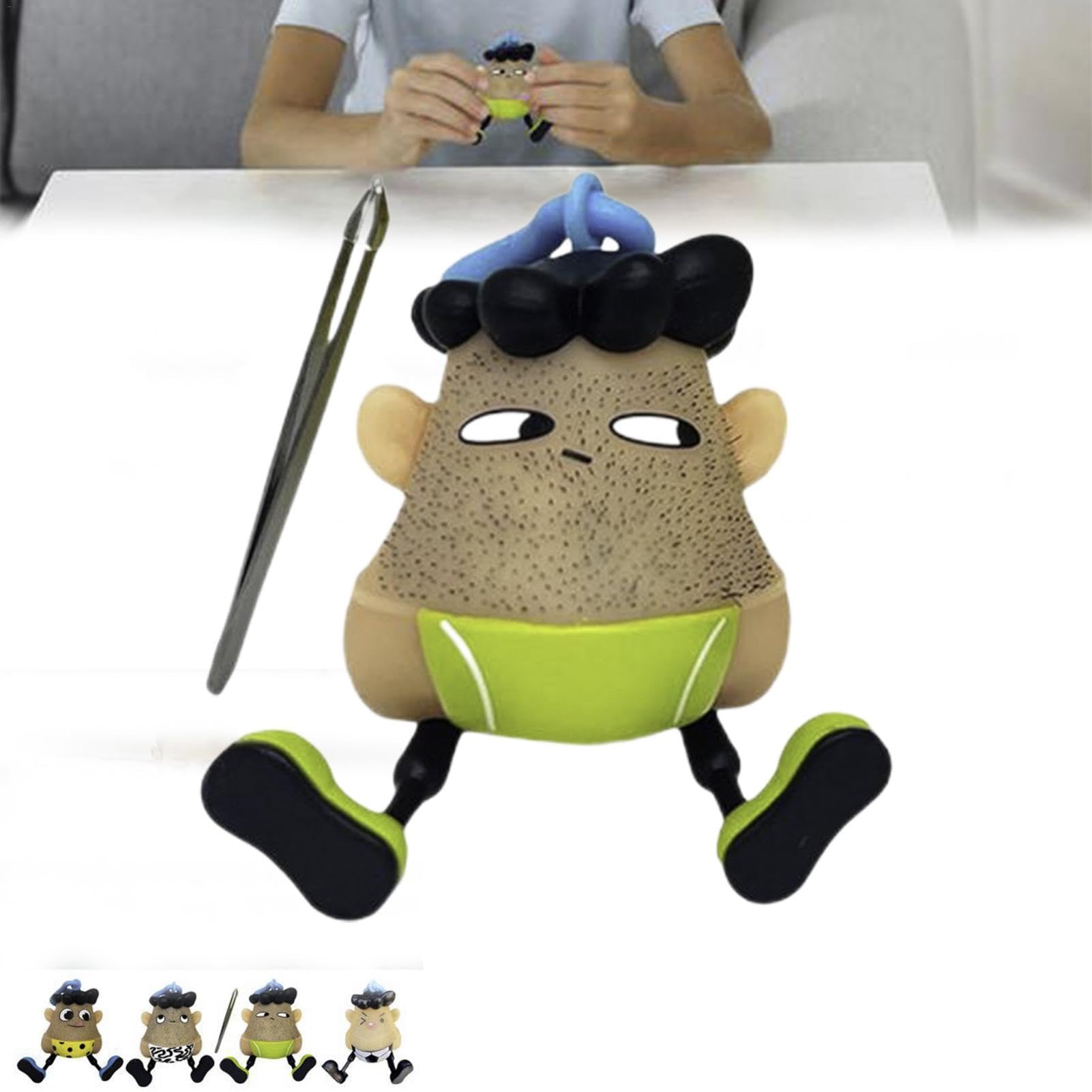 Mr Plucky Toy, Hair Plucking Fidget Toy, Hair Pulling Disorder Fidget Toys, Trichotillomania Fidget Toys With Tweezers, Funny Skin Hair Plucking Keychain, Novelty Stress Relief Sensory Toy(A)