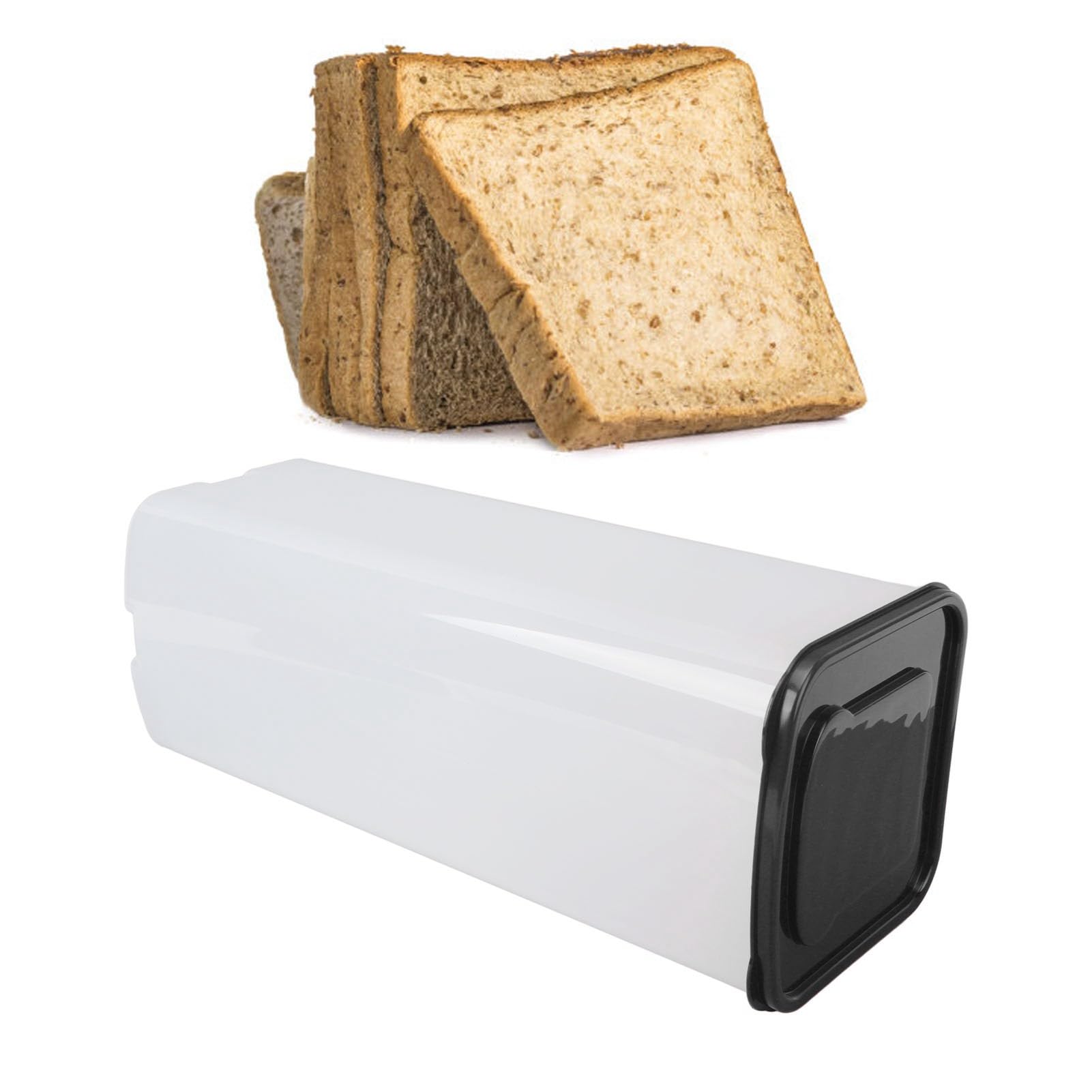 Bread Container, Keep Refreshing, Fresh Bread Storage Container, Large Capacity Sealing Box, Airtight Loaf Bread Saver, Bread Container for Home Commercial Use (Black)