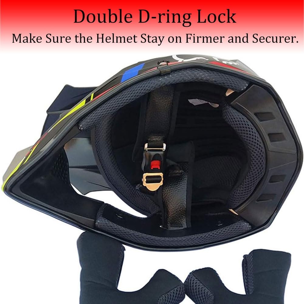 Casque VTT pour Jeunes, Homologué Dot, pour Enfants, Motocross, BMX, Tout-Terrain, Kart, avec Lunettes, Gants, Masque