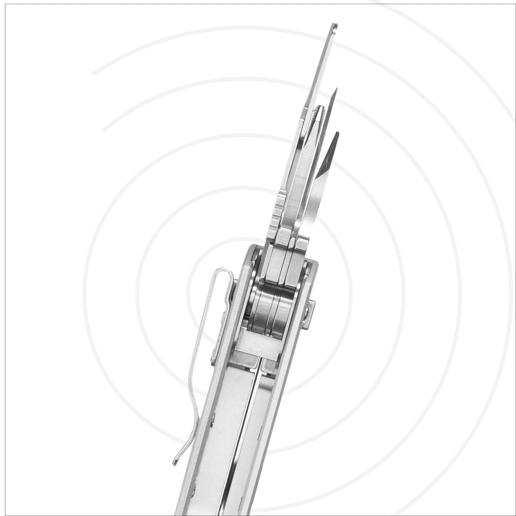 Leatherman Free K2x Outil Multifonction - 8-en-1 Outils avec Ouverture Magnétique, Poignée en Aluminium & Clip de Poche - Argent