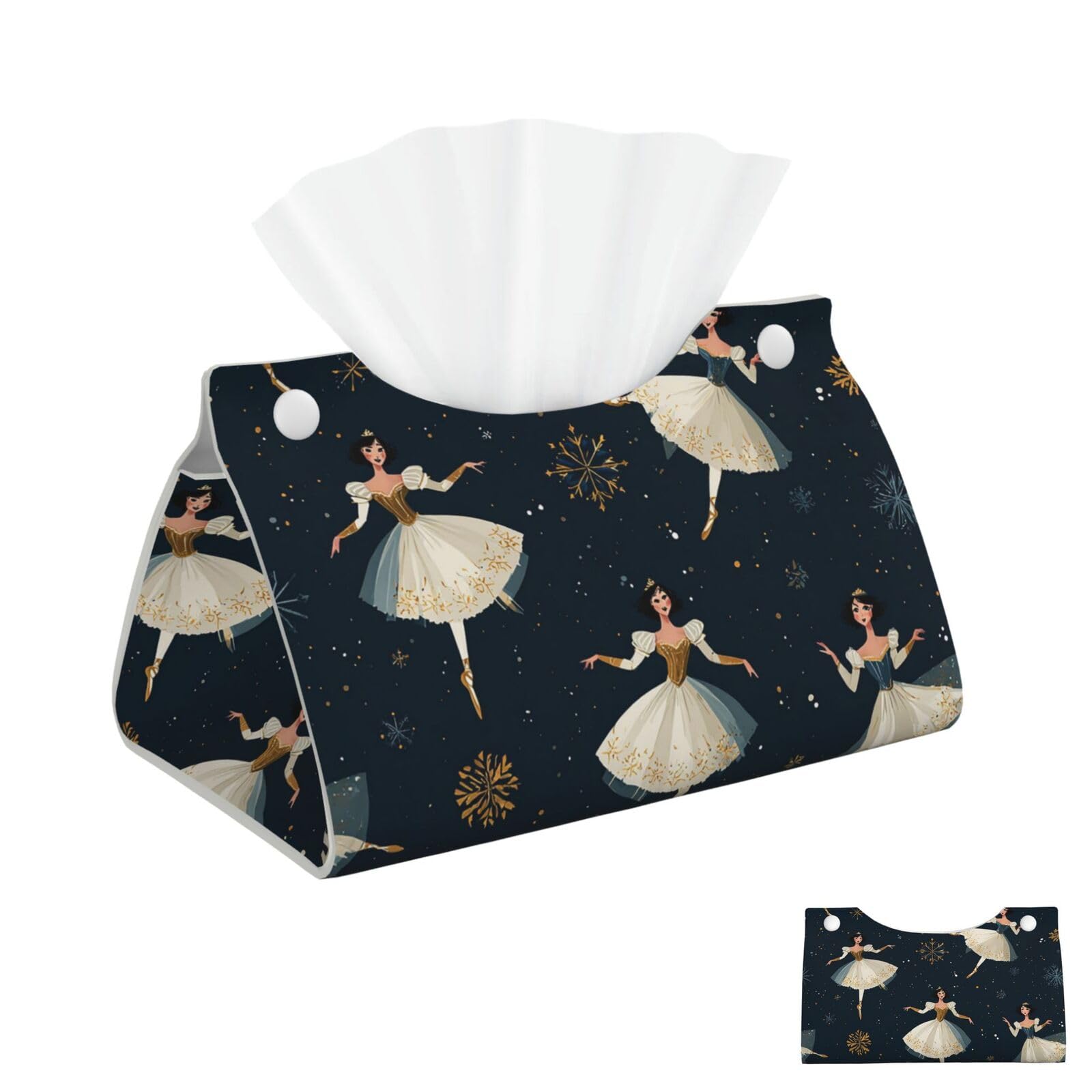 Women's Nutcracker Xmas Dance Tissue Box Cover Square Cube Boxes