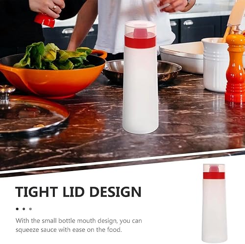 Miniatura 3 de FILFEEL Botella exprimible, 4 agujeros tipo exprimible salsa botella resina para salsa de tomate mermelada mayonesa aceite de oliva amarillorojo