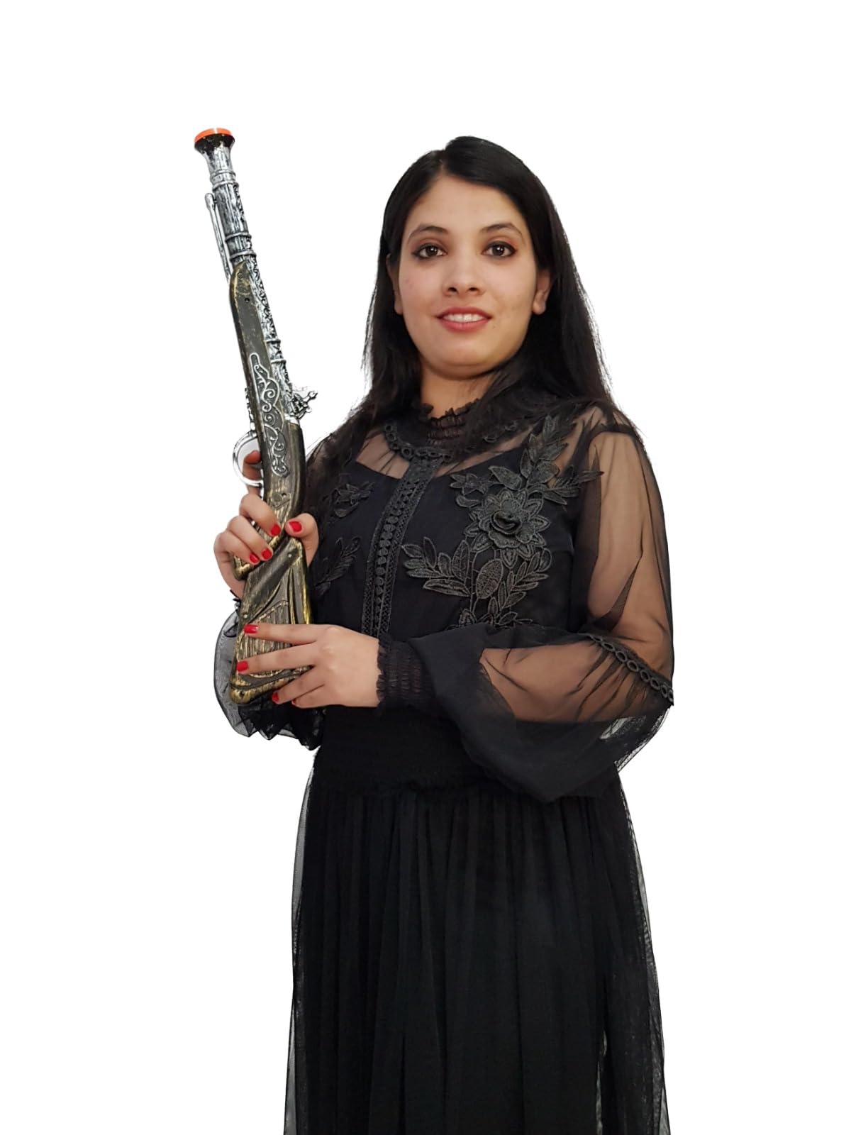 BookMyCostume Pirate Gun Fancy Dress Costume Accessory for Halloween Free Size Black/Brown (B08KT8Y48Q) Amazon Price History, Amazon Price Tracker