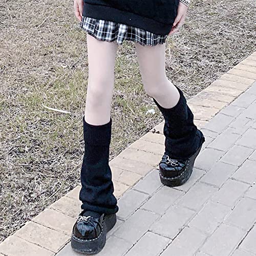 Image of WODECASA Girls Kawaii Leg Warmers Knitted Flared Leg Sleeves Goth Crochet Baggy Cuff Ankle Heap Socks