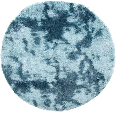 サークルマット ラグ 円形カーペット 室内マット 直径99cm 円形マット(NAVY)