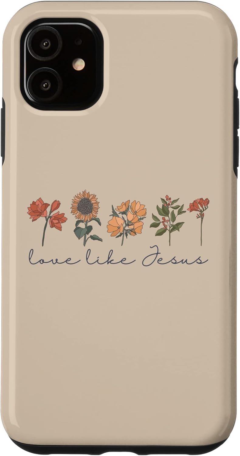 Love Like Jesus Boho Flowers Bible Scripture Religious Faith Case for iPhone 16 Pro Max