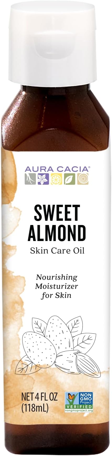 Aura Cacia Sweet Almond Skin Care Oil, 4 Oz (Pack of 1)
