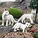 Bbiamsleep 4 Pieces White Fox Animal Figurines Mini Animals Set Realistic Arctic Fox Family Figurines for Cake Topper Party Christmas Birthday Supplies