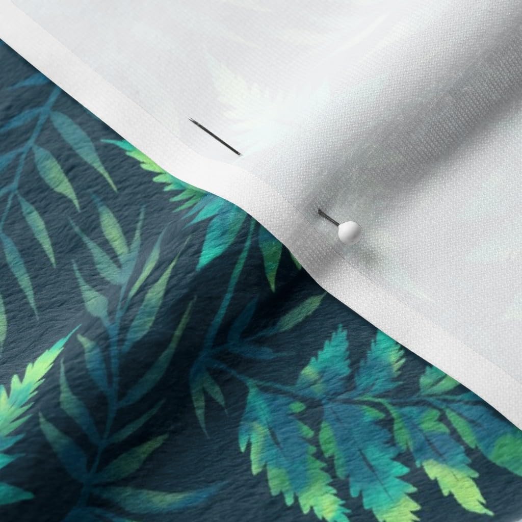 Spoonflower Fabric - Fern Leaves Green Leaf Jungle Emerald Watercolor Palm Forest Printed on Minky Fabric by The Yard - Sewing Baby Blankets Quilt Backing Plush