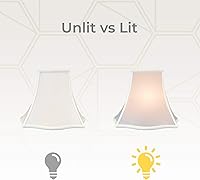Vista 3 de Royal Designs pantalla para lámpara Fancy Square Bell - Blanco - 7 x 16 x 12.75 pulgadas