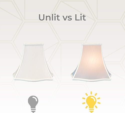 Miniatura 3 de Royal Designs Fancy - Pantalla cuadrada para lámpara, color blanco, 5 x 12 x 9.75 pulgadas