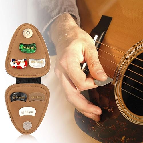 Miniatura 7 de Soporte para púas de guitarra de piel sintética con 20 púas de guitarra eléctrica acústica, regalo de Navidad y cumpleaños para guitarrista, Llavero