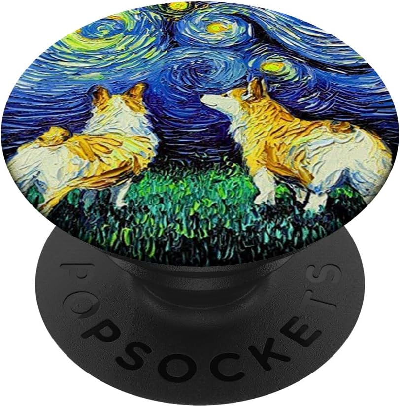 Cute Corgi Art Design Best Trendy Gift For Dog Lovers PopSockets PopGrip: Swappable Grip for Phones & Tablets PopSockets PopWallet for MagSafe