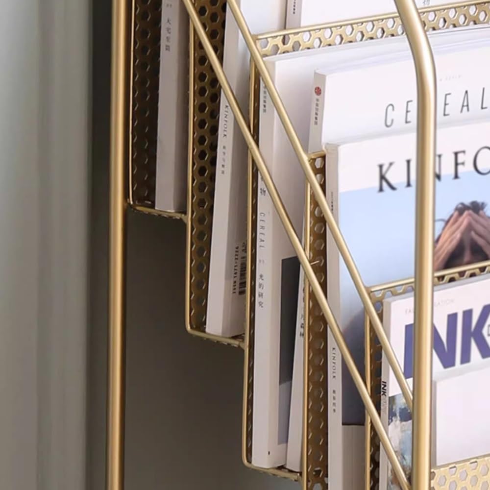 Portariviste e portariviste in metallo nero da pavimento, elegante espositore per libri e volantini per casa e ufficio soluzioni di archiviazione