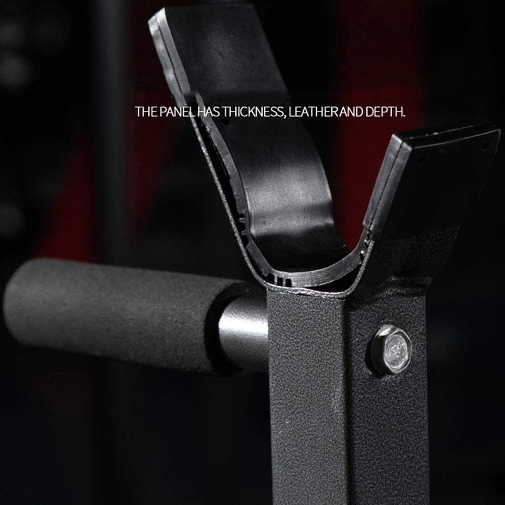 Aparato para Sentadillas Press de banca Estante para Barra de Fitness para Hombre Estante Multifuncional Soporte Ajustable Gimnasio casero en casa Plegable (Color : Black, Size : 58.4 * 120 * 110cm)