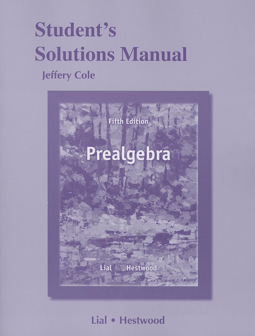 Student's Solutions Manual for Prealgebra