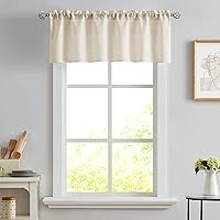 Vista 51 de Melodieux Cortinas semitraslúcidas blancas de 24 pulgadas de largo para cocina, cafetería, dormitorio, ventanas pequeñas, con bolsillo para barra
