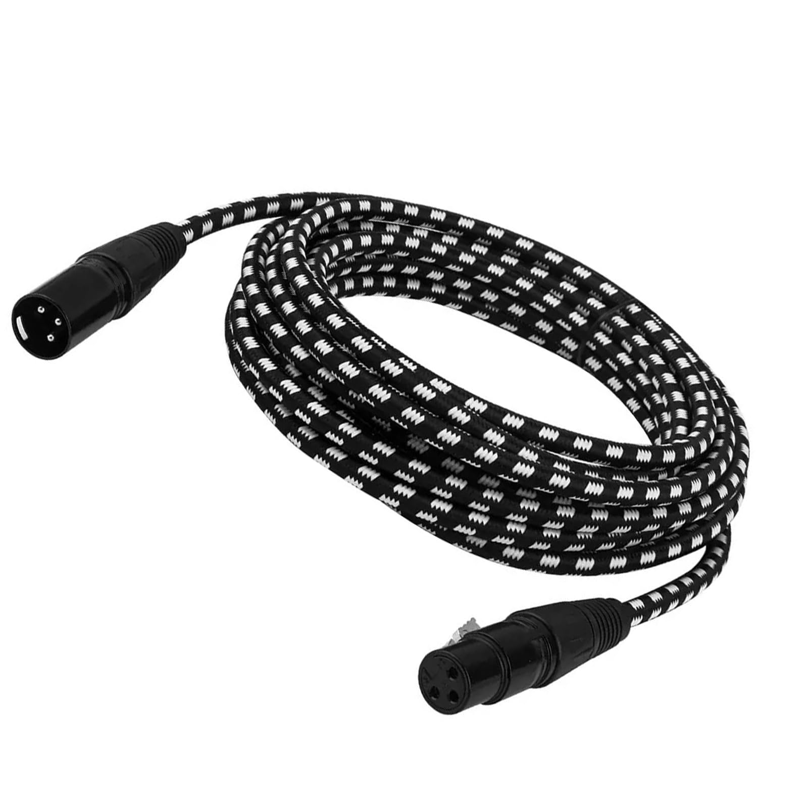 QMQJIA 1m/2m 3 Pin Male to Female Cable Professional Braided Cable for Speakers Studio