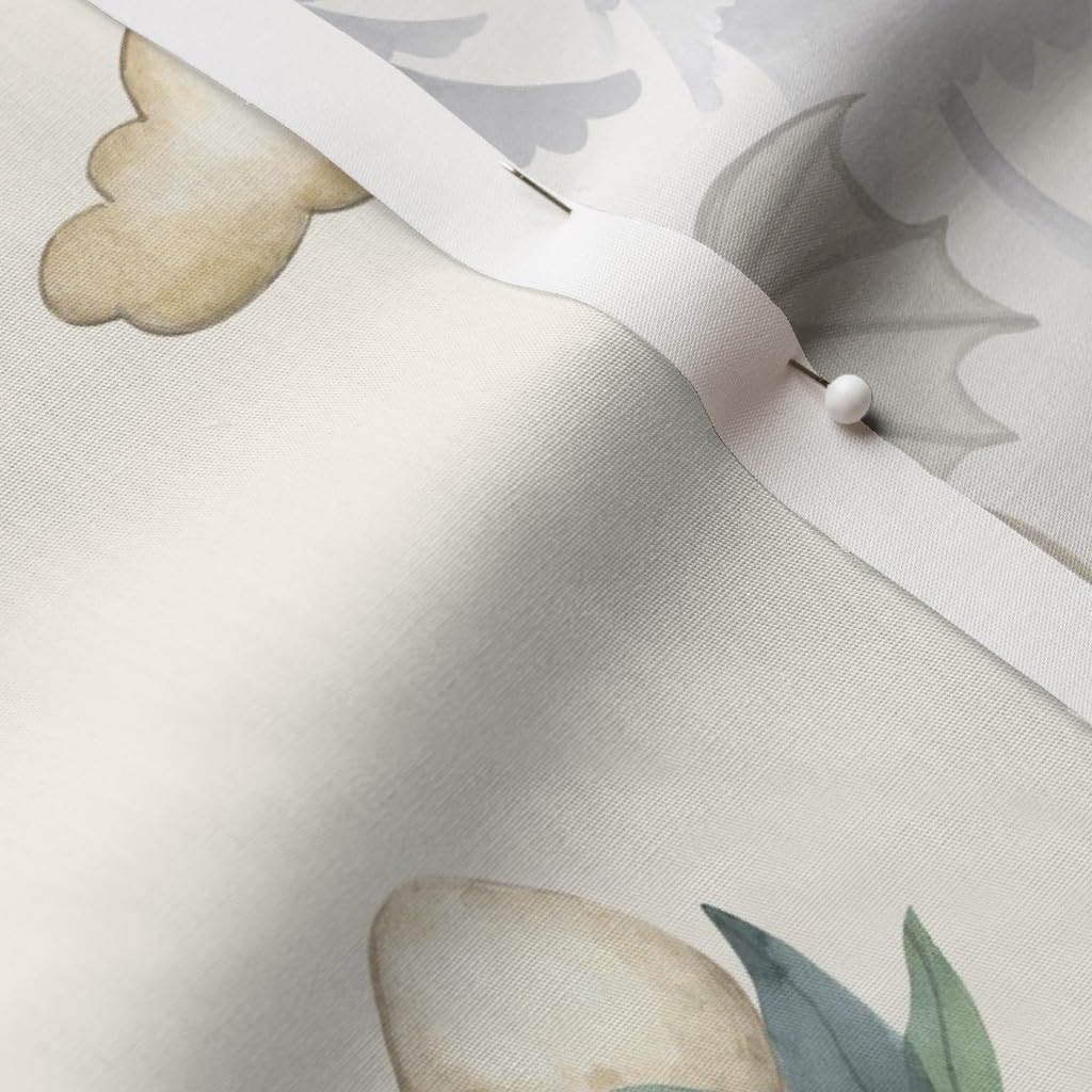 Spoonflower Fabric - Baby Dragon Whimsical Fun Cute Happy Cheerful Fantasy Mythical Beige Printed on Cotton Poplin Fabric by The Yard - Sewing Shirting Quilting Dresses Apparel Crafts