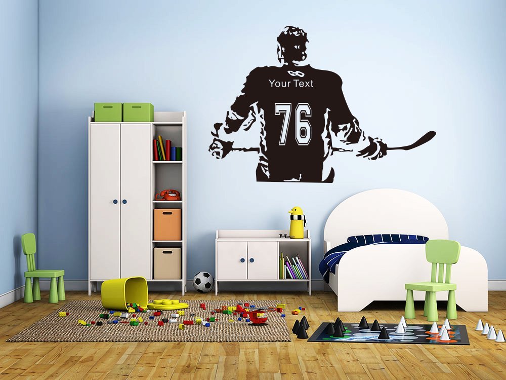Custom Name Decal Hockey Wall Sticker kau 237 Handmade