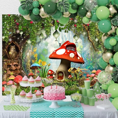 Mocsicka 7x5ft fondo bosque encantado fiesta miniatura 2
