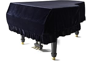 Elegant BLACK Velvet Piano Dust Cover for Baby Grand
