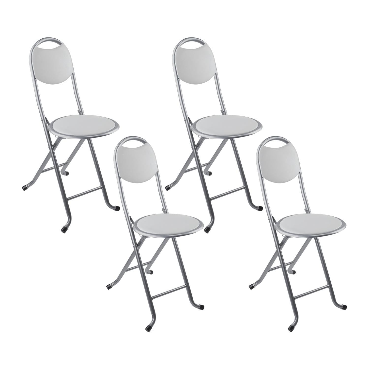 Pack 4 Taburetes Plegables con Respaldo 32x36x73.5cm 7house