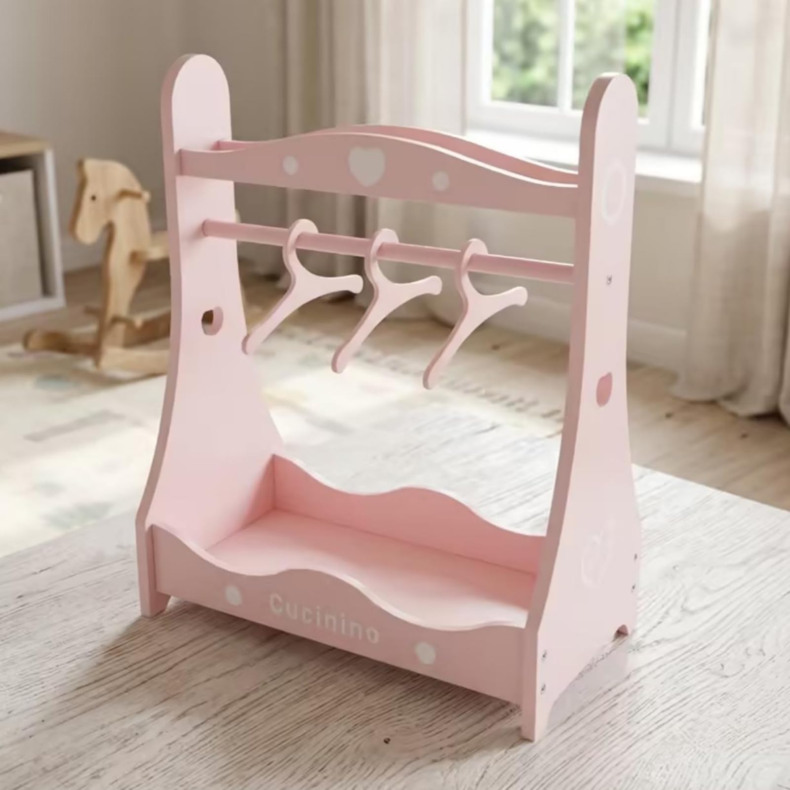 Perchero Muñecas Detalle Color Claro Muebles Casa Muñecas Perchero Rosa Miniatura para Niños