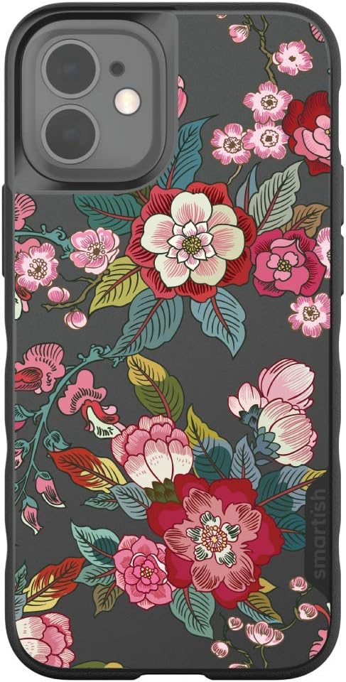 Smartish - Vintage Floral - iPhone 12 Mini Slim Case - Gripmunk [Lightweight + Protective] Drop Tested Thin Grip Cell Phone Cover with Raised Camera & Screen Protection for Apple iPhone 12 Mini