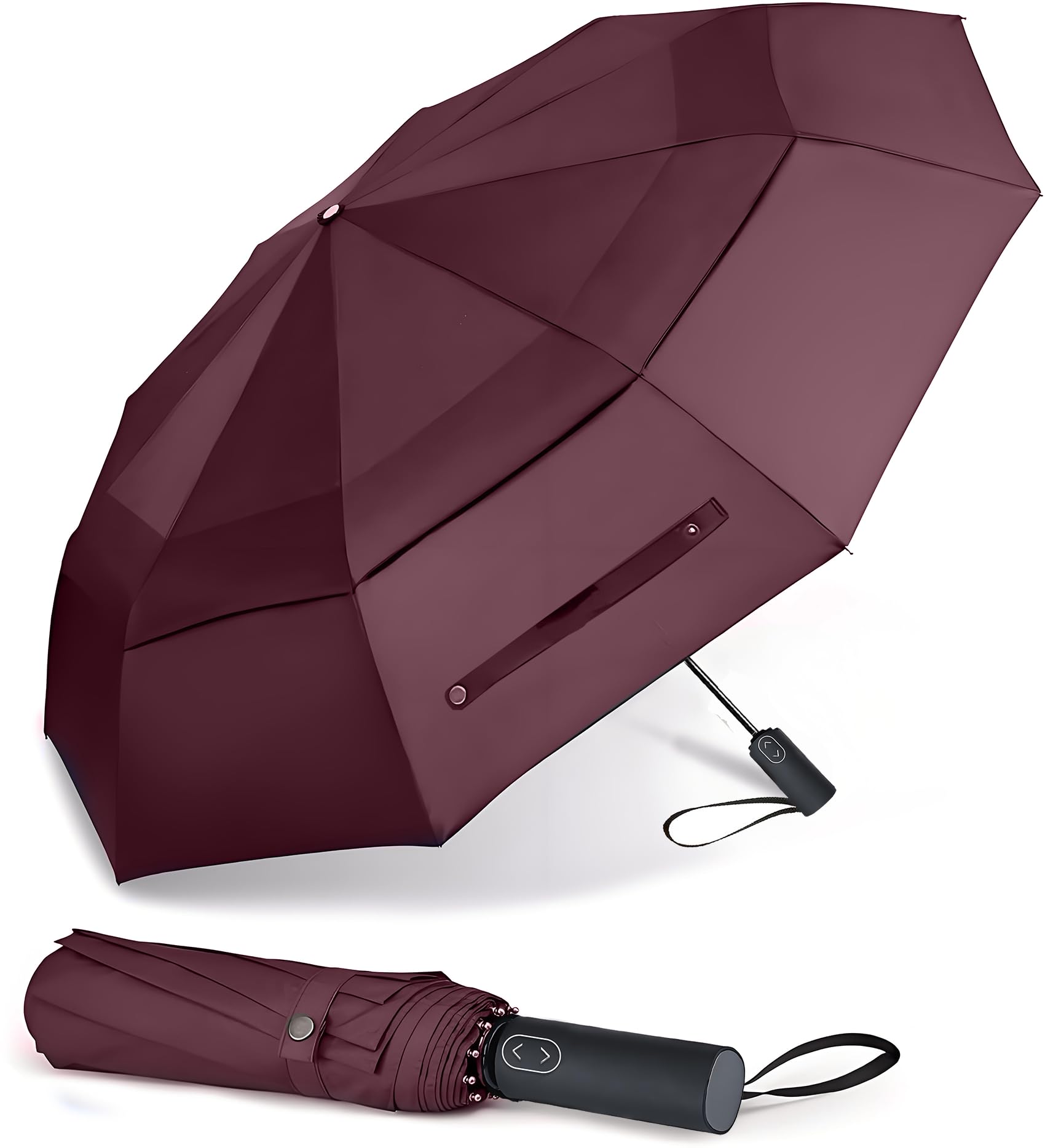 MRTLLOA 49/54/62 Inch Large Folding Golf Umbrella, Oversize Double Canopy Vented 10 Ribs Windproof Compact Travel Umbrellas for Rain