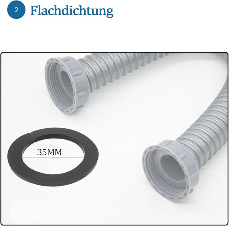 T TAKONE Mosogató Lefolyó Tömítés Készlet, 40 mm-es Szifon Tömítések Konyhába, 2 Ék és 6 Lapos Gumi Tömítőgyűrű Szett