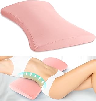 Poufs Lumbar Support Pillow for Bed Relief Back Pain: Lower Back Pillow for Sleeping - Memory Foam Waist Pillow - Back Wedge Bolster Pillow for Side, Back&Stomach Sleepers - Bed Rest Pillow