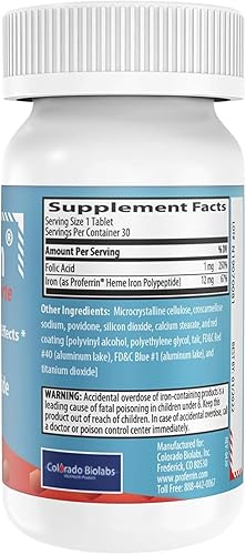 Miniatura 3 de Proferrin Forte, 30 comprimidos - Hierro Hemo Plus Ácido Fólico