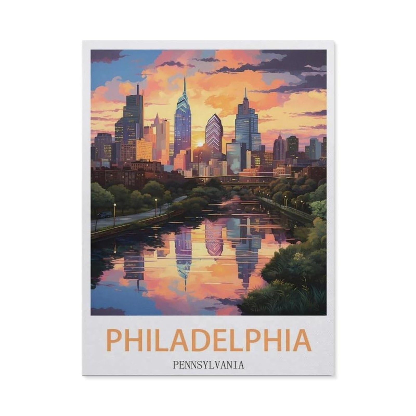Funny Metal Tin Signs，Philadelphia Pennsylvania(15x30cm）
