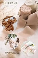 Vista 6 de Crimson Memory - 4 rollos de cinta de gasa con flecos, bordes deshilachados similares a la seda, 2 x 5 yardas para ramos, envoltura, decoración