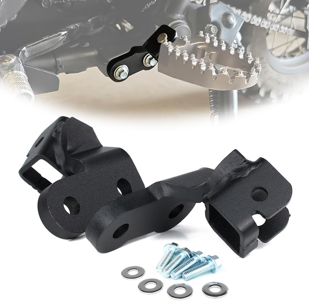 1'' Footpeg and Control Lowering Kit Fit for 2022-2024 KLR650 | Motorcycle Foot Peg Lowering Plates 25mm Lowering Down, for KLR650 Gen3, Lower the footpegs 1 inch (2.5cm)