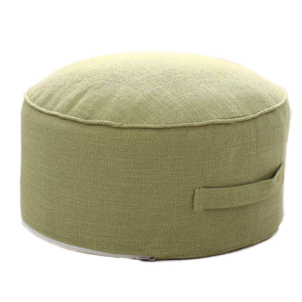 Pouf repose-pieds canapé vert 40x20x20cm petit tabouret rond déhoussable