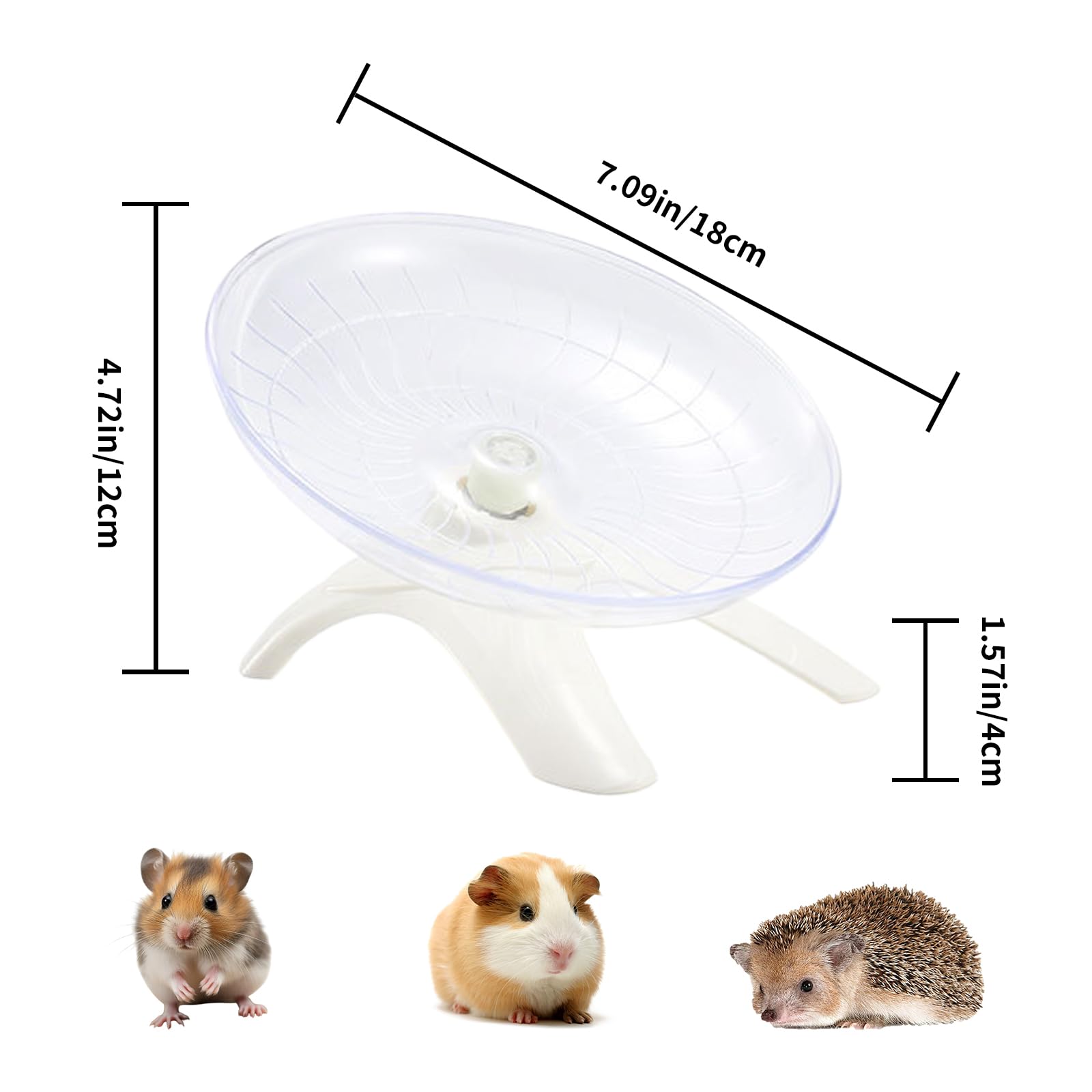 Hamster Wheel Non Slip Exercise Wheel Silent Hamster Flying Saucer for Hamsters Gerbils Mice and Other Small Pets (White) - Image 3